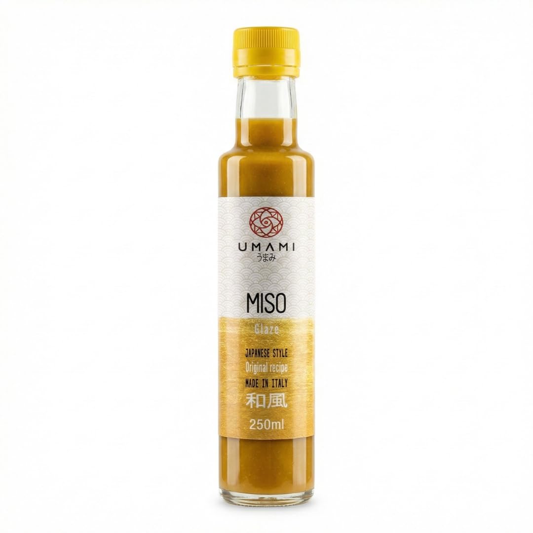 Umami Glaseado de Miso Japonés 250ml - Salsa Dulce y Salada para Salmón, Berenjenas y Carne - Ideal para Nasu Dengaku - Sin Conservantes - Sabor Umami Auténtico
