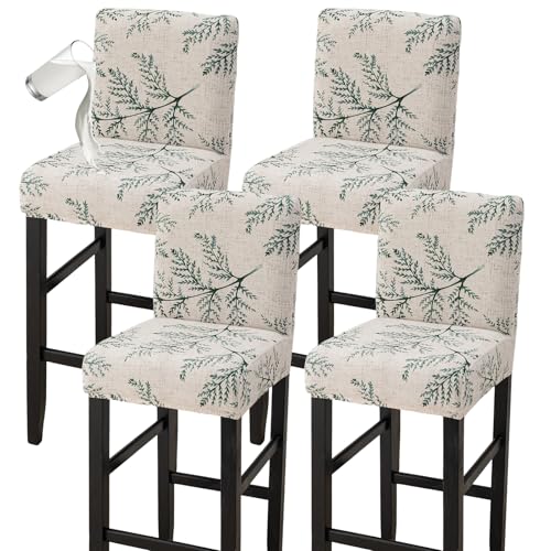 Image of Bar Stool Covers Counter Chair Slipcovers Set of 4,Color 05 | Stretch Barstool Seat Covers,Washable Removable Pub Tall Stool Slipcover,Bar Chair Cover for Kitchen Dining Room Cafe