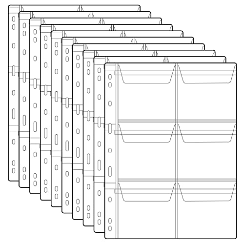 60 Pockets Coin Binder Pages - 3.8×3.2 inch Holders 10 pcs Loose-Leaf Sheets Acid-Free Collection Holders for Medallion Coin Stamp Currency Collecting Supplies 97x82 mm / 3.82x3.23 inch CS03206