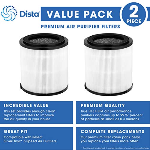 Dista Filter Premium H13 True HEPA Replacement Filter 2-Pack, SilverOnyx KJ150F-C02 Compatible, Large Room 500 sq ft Air Purifier
Dista Filter Premium 4-in-1 H13 True HEPA Replacement Filter, SilverOnyx KJ150F-C02 Compatible, Large Room Purifier
Dist