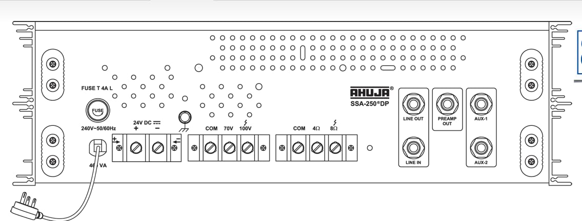 Ahuja SSA-250®DP With250 WATTS RAMS / 300 W MAX WITH BUILT-IN DIGITAL PLAYER High Wattage PA Mixer Amplifier (1) - Image 3 thumbnail