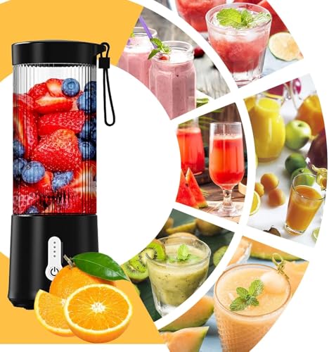 Portable Blender for Smoothies & Shakes - Personal & Small Blender, USB-C Rechargeable & Self Cleaning - Quiet Mini Travel Blender with Stainless Steel Blade