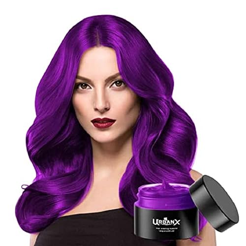 Miniatura 1 de UrbanX Material de cera lavable para colorear el cabello, color unisex, crema para peinado, peinado natural, para cabello grueso, pomada, fiesta