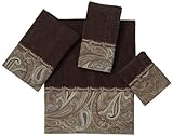 Avanti Linens Bradford Embellished 4-Piece Decorative Towel Set Java