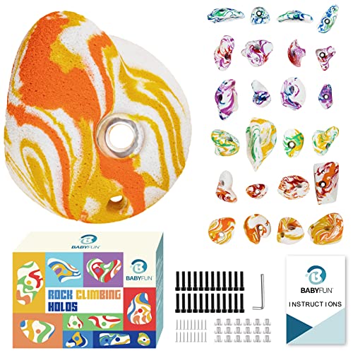 BABY FUN 24 Rock Climbing Holds for Kids and Adults,