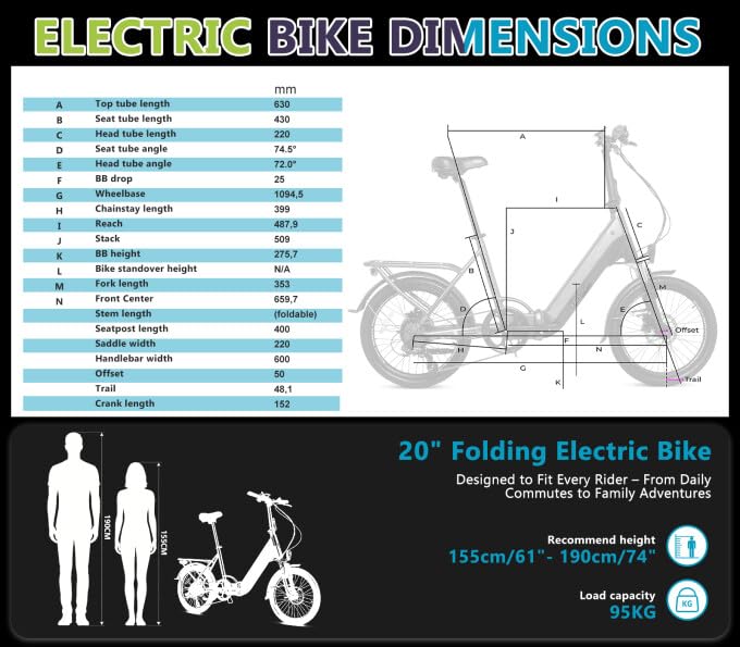 Kangaroo Vélo Électrique Pliant 43,2V 250W avec Batterie 16Ah