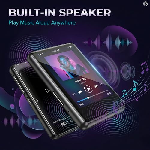 Image of Drumstone Bluetooth MP4 Player with Full Touchscreen, Portable Music & Video Player with Built-in Speaker, Voice Recorder, Step Counter & Memory Card Support for Gym, Travel & Daily Use