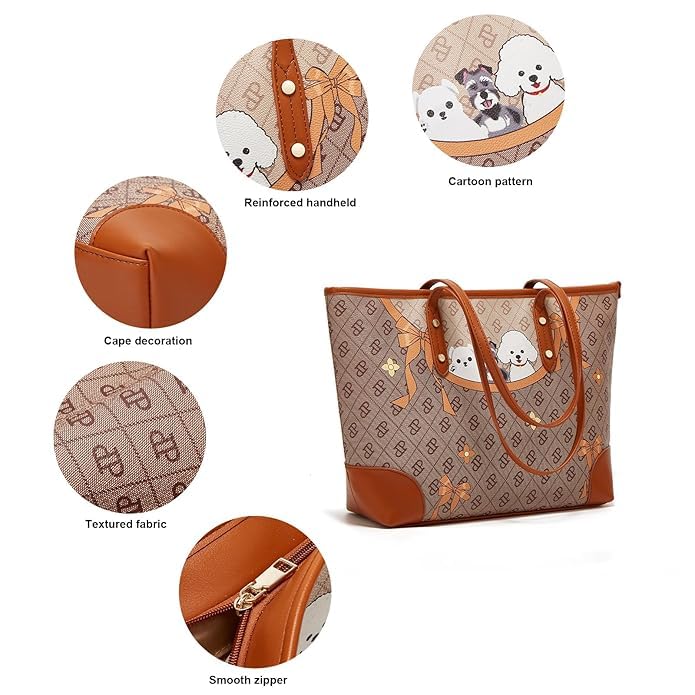 Image of Women's Handbag Tote Bag Premium PU Leather Shoulder Bag with Top Handle & Detachable Strap - Stylish Large Capacity Purse for Office, Casual & Party Use