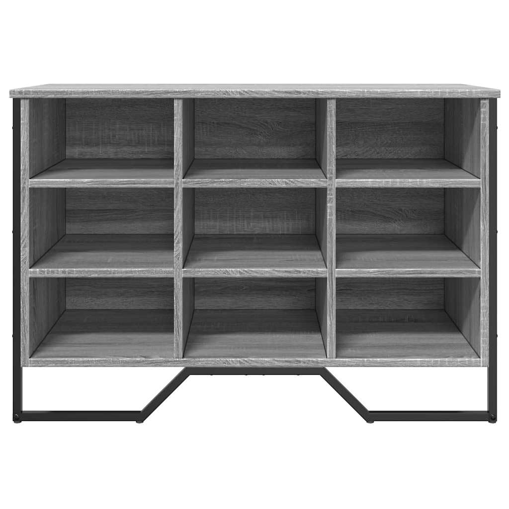 Regał na buty Sonoma szary, 90 x 38 x 61,5 cm, materiał drewnopochodny z miejscem do przechowywania i stabilnymi metalowymi nogami do przechowywania