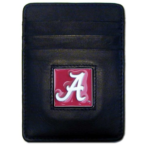NCAA Siskiyou Sports Mens Alabama Crimson Tide Leather Money Clip/Cardholder One Size Black