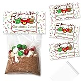 Christmas Cocoa Hot Chocolate Toppers for Party Favors, Set of 20 With 20 Self-Adhesive Bags by AmandaCreation