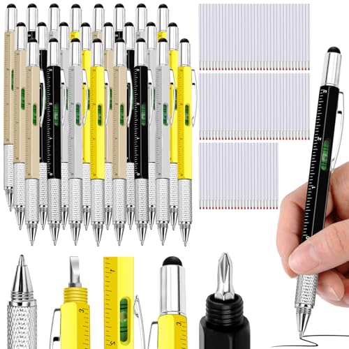 Stylo à bille 6 en 1 multicolore avec règle et tournevis intégré pour le bricolage