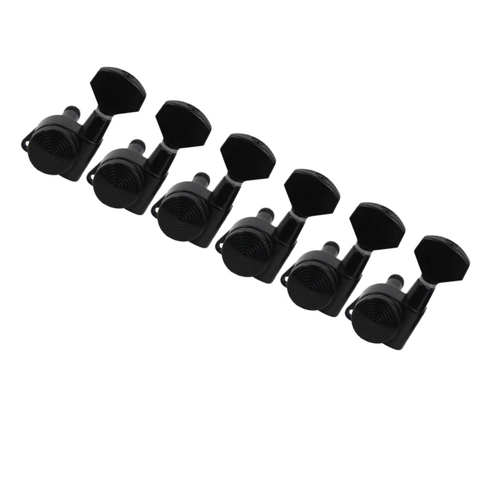 Accordatore Per Chitarra Set da 6 pezzi accordatori con bloccaggio teste di macchine per chitarra elettrica blocco corde piroli 6R /6L (Color : Black 6L)