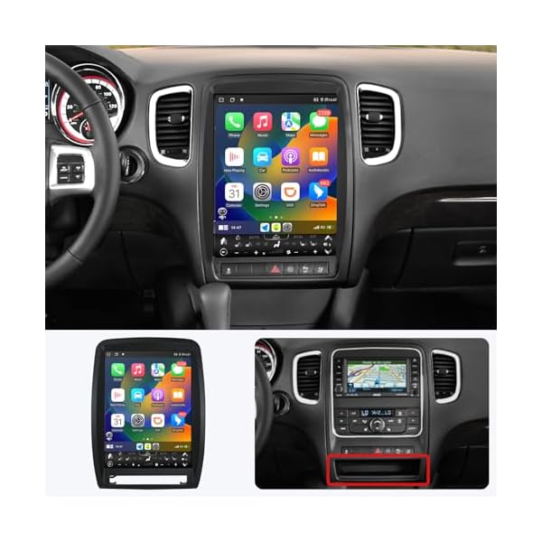 for 2011 2012 2013 Dodge Durango Android Car Radio Upgrade Touch Screen Accessories Wireless Carplay Android Auto Car GPS Navigation Replacement Auto Stereo Head Unit Entertainment Multimedia Player