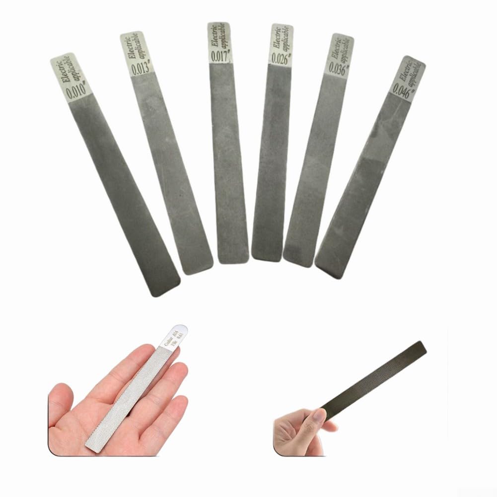 6 Stück Gitarren-Sattelfeilen-Set, Bundschlitzfeilen, Werkzeugset für Gitarrenbauer – Präzisions-Werkzeugset für Gitarrenbauer(elektrisch 10-46)