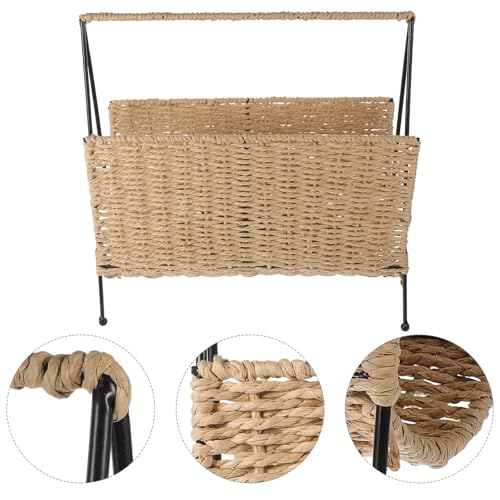 Panier de rangement tissé main en fer style rustique simple, boîte multifonctionnelle - 5