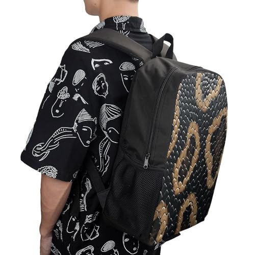 Snake Pattern Backpack Simple Leisure Travel Backpack Outgoing Daypack 17 Inch4