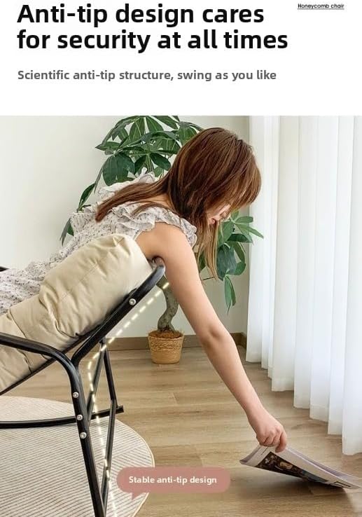 Rocking Chair with Detachable Cushion - Comfortable and Recliner for Relaxation (Beige)