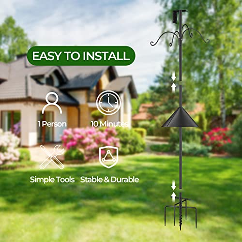 Bird Feeders Pole, Bird House Pole 92 Inch, Adjustable Heavy Duty Bird Feeder Stand Pole, Bird Feeding Station With Sturdy Anchor Squirrel Proof Baffle For Bird Watching (Bird House Not Included) #TOP6