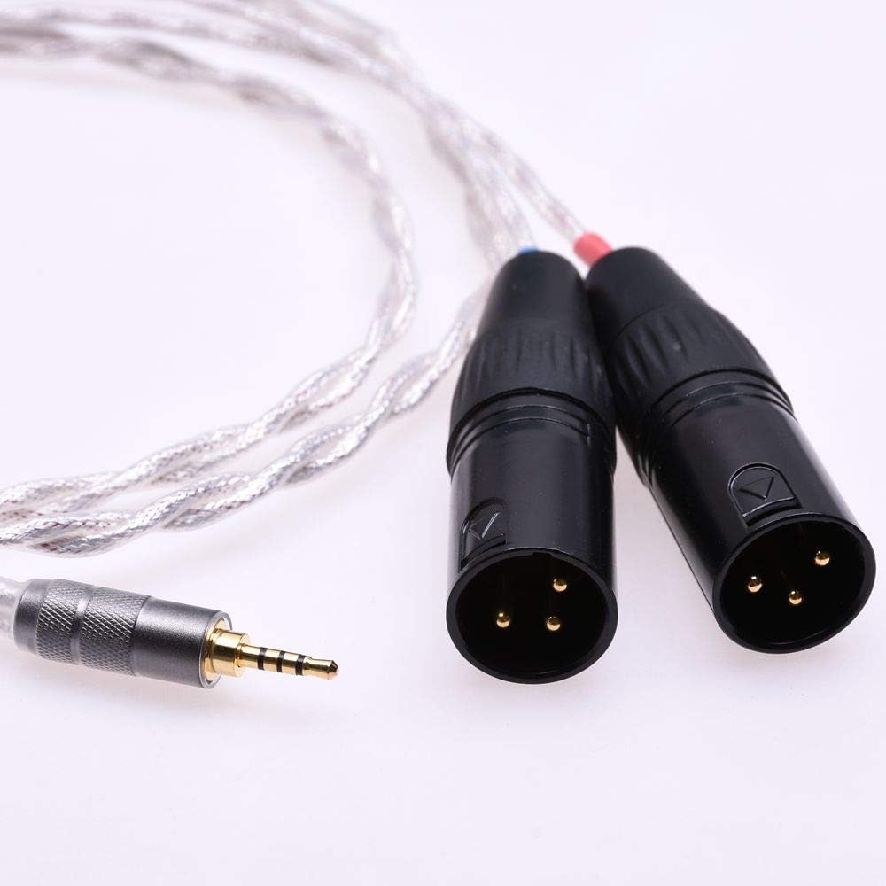 2.5mm TRRS Male to 3Pin XLR Balanced Audio Adapter Silver Plated Shield Cable for Astell&Kern SP1000 AK100II AK120II AK240 AK380 AK320 DP-X1(1meter (3Ft), 3Pin XLR Male)