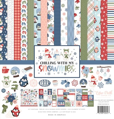 Kit de scrapbooking Echo Park Chilling With My Snowmies format 12"x12"