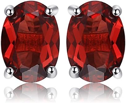 JewelryPalace Oval Round Trillion Pear Shape Natural Purple Amethyst Citrine Red Garnet Green Peridot Blue Topaz Birthstone Stud Earrings Solid 925 Sterling Silver