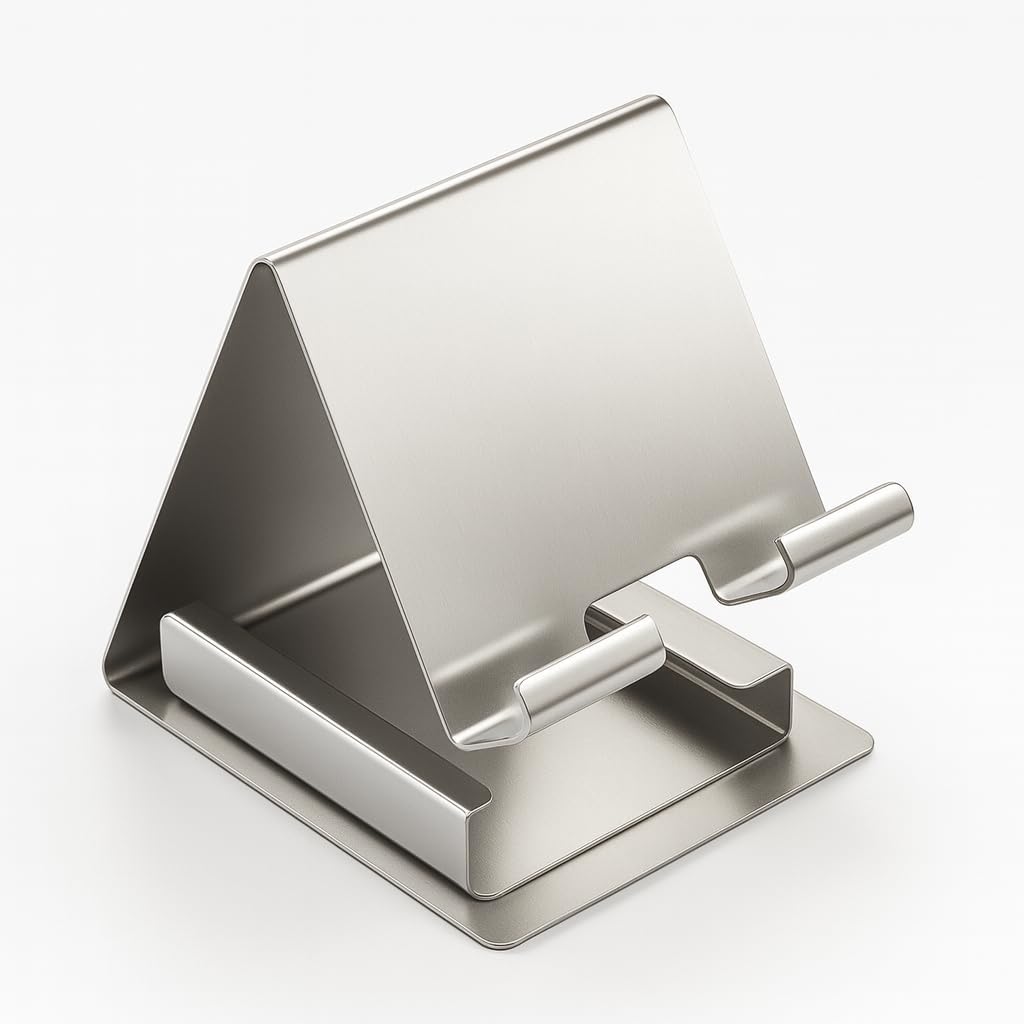 Stainless Steel Mobile Stand for Desk | Universal Phone Holder for Home & Office | Anti-Slip Stable Metal Stand (9 x 9.5 x 8.5 cm) - Pack of 1-picture-23