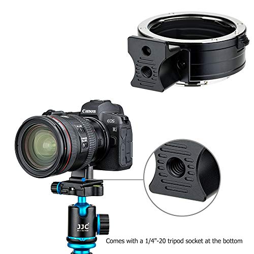 Jjc Ef-Eos R Auto Focus Lens Mount Adapter For Canon Ef Ef-S Mount Lens To Rf Mount Camera Eos R100 R8 R50 R6 Mark Ii R10 R7 R3 R5 C R6 R Rp With Tripod Foot+Rf Lens Rear Cap+Ef Mount Camera Body Cap #TOP5