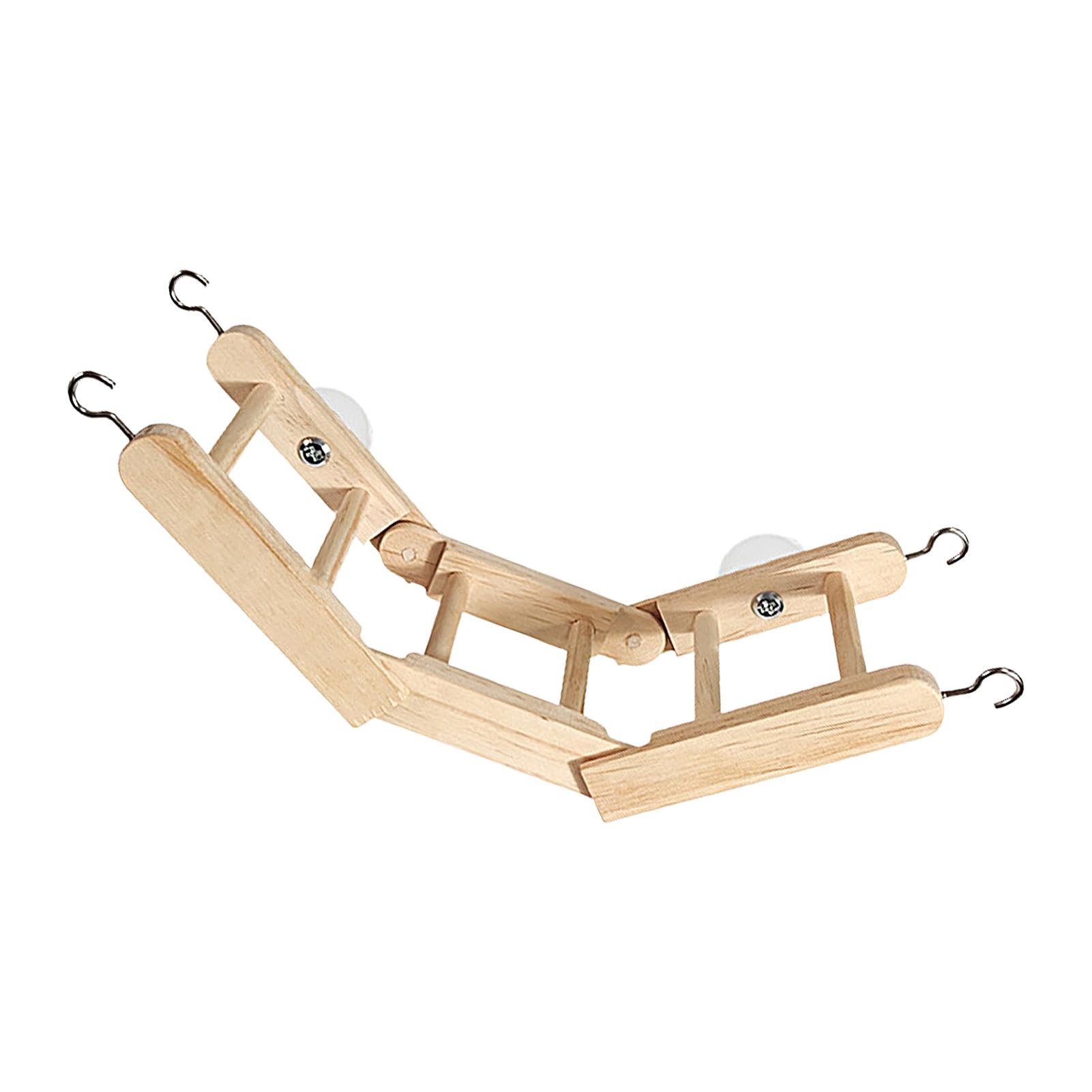 Escaleras para pájaros para loros,Escalera para pájaros para jaula - Escalera de escalada de jaula de madera | Juguetes multiusos para moler picos de pájaros para periquitos, loros, periquitos y colib
