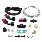 EVIL ENERGY Turbo Oil Return Drain Line Kit T3 T4 T04E T60 T61 T70 Black