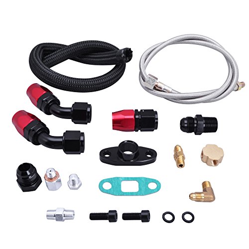 EVIL ENERGY Turbo Oil Return Drain Line Kit T3 T4 T04E T60 T61 T70 Black