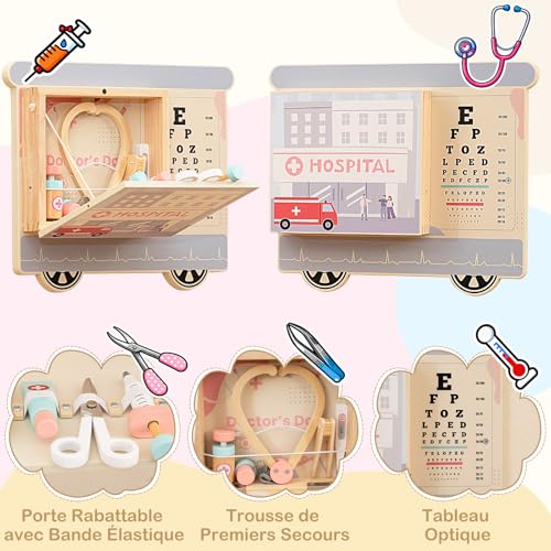 Planche tableau activité murale Montessori bébé et enfant en bois - 6