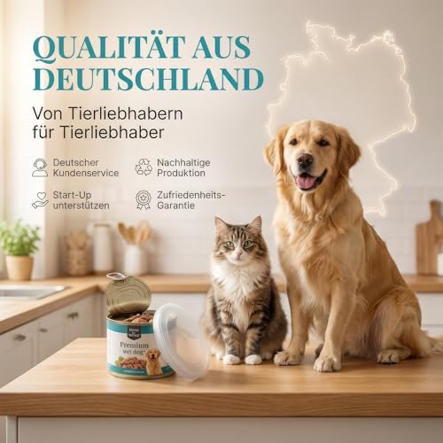 HUND IST KÖNIG Dosendeckel für Tierfutter (3 Stück) - Robuste Deckel für Katzen & Hundefutter Dosen - Tierfutter bleibt lange frisch Dosen schließen Gerüche ein - 800g Dosendeckel
