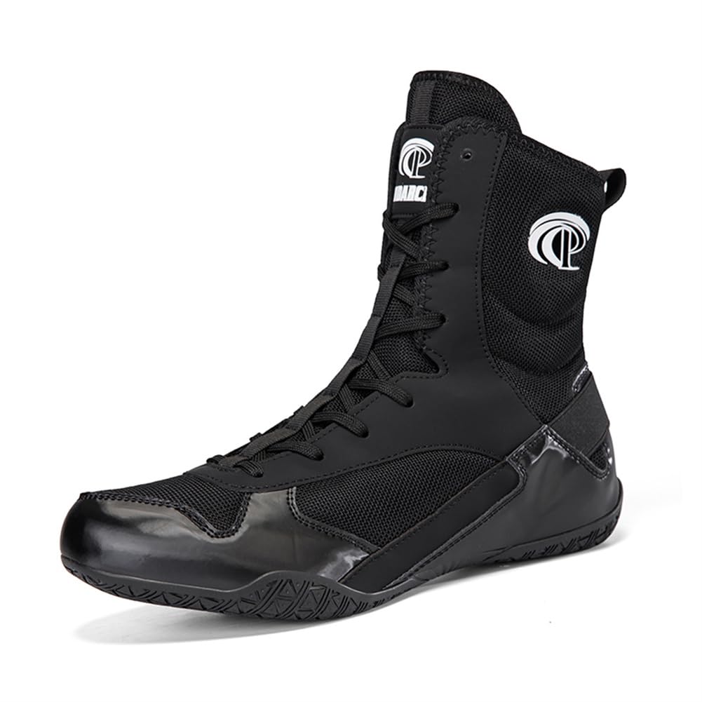 Scarpe da Wrestling da Boxe Alte, Stivali Sportivi da Combattimento Traspiranti Antiscivolo Calzature da Competizione da Uomo e giovanili