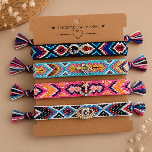 Image of Khillayox Handmade Woven Thread Bracelet with Decorative Charm | Adjustable Bracelet band | Random Design