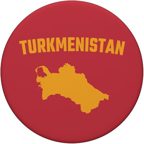 Miniatura 3 de Isolated yellow silhouette of a map of Turkmenistan PopSockets Standard PopGrip