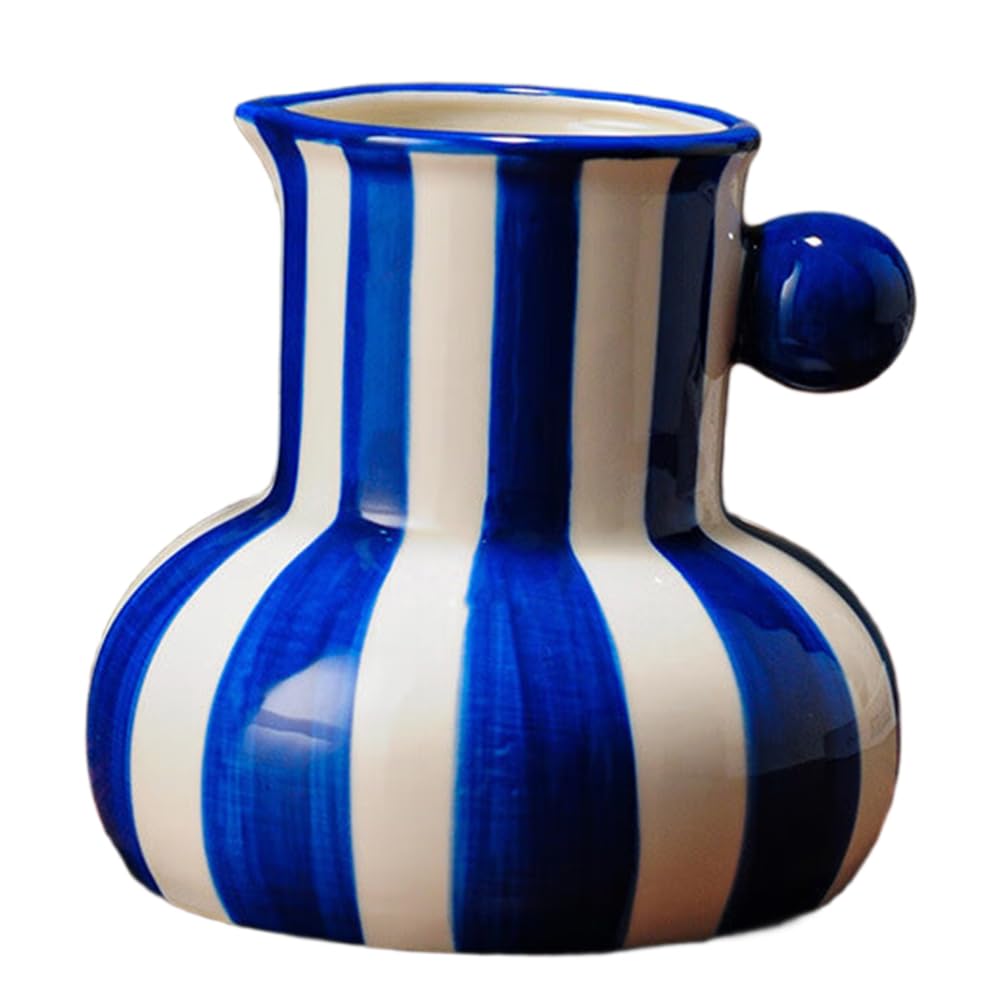 CTRLZS Floral Vase Room Aesthetic Decor Colorful Ceramic Vase Plant Pot Table Decoration Ornaments Flower Arrangement Blue