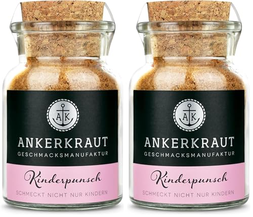 Ankerkraut Kinderpunsch Gewürz, 115g im Korkenglas, Mischung Zimt. Vanille, Nelke für Saft,...