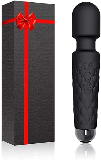 wizard Personal Powerful Vibrate Wand Massager with 20 Magic Vibration Modes, Whisper Quiet, Waterproof, Handheld, Cordless for Neck Shoulder Back Body Massage, Sports Recovery & Muscle (black 90)