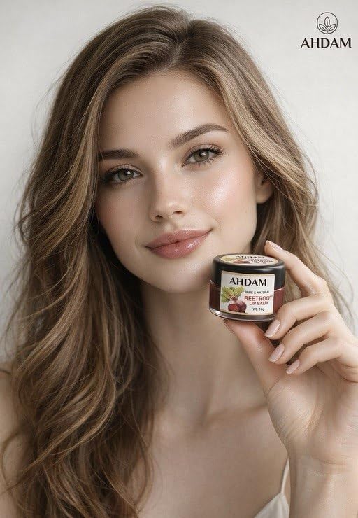 Image of AHDAM Beetroot Blast Lip Balm with SPF /Formulated with Beetroot Extracts, Olive Oil, Shea Butter, Vitamin E, and Avocado Oil /Best for both women and men / 10gms