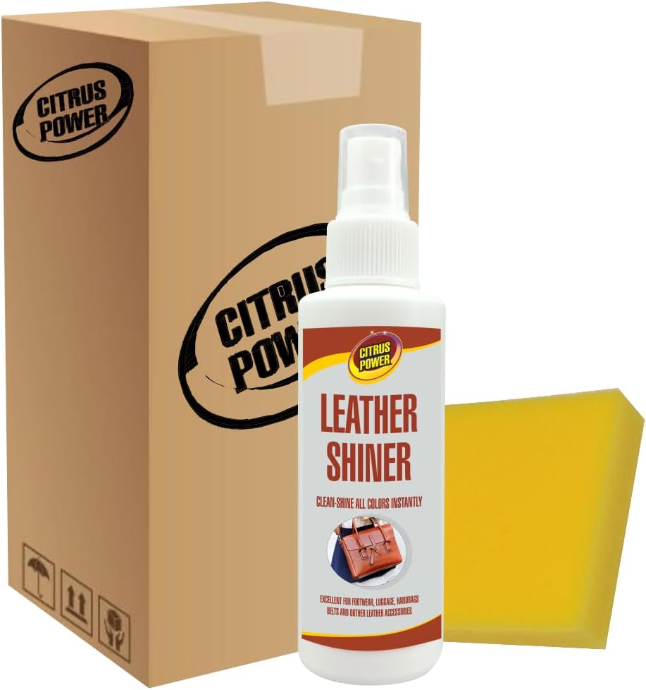 CITRUS POWER Leather Shiner/Shiner | Used for Protection/Maintains/Conditioning | Ideal for Shoe/Hand Bag/Automotive Leather Seat/Sofa/Jacket Etc. 100ml Pack of 1 with Sponge