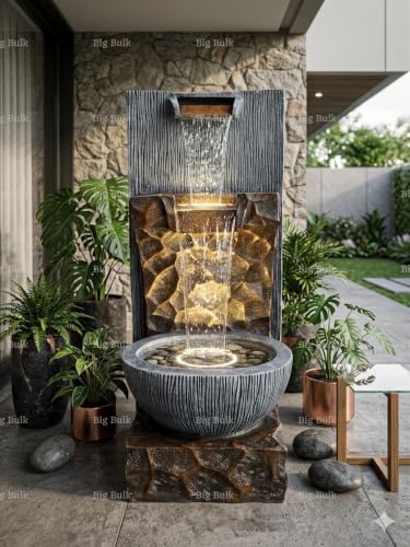 Image of Cascading Big Fountain with for Home Decor Indoor Outdoor Garden Aniiversary Gifting (Size: 81 x 36 x 36 cm)