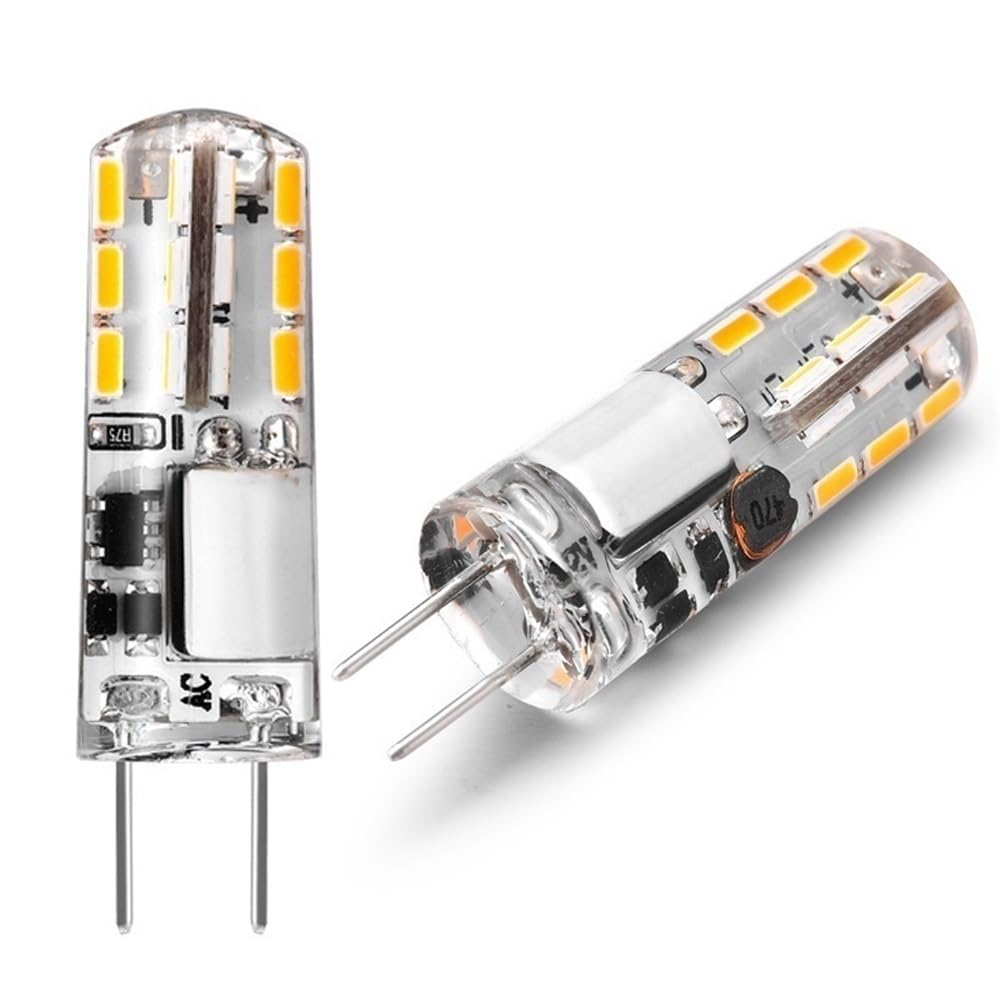 HHF Home Lighting, confezione da 20 lampadine LED a pannocchia, DC12 V G4, 1,5 W, 24 LED, 3014SMD, senza sfarfallio (bianco naturale)
