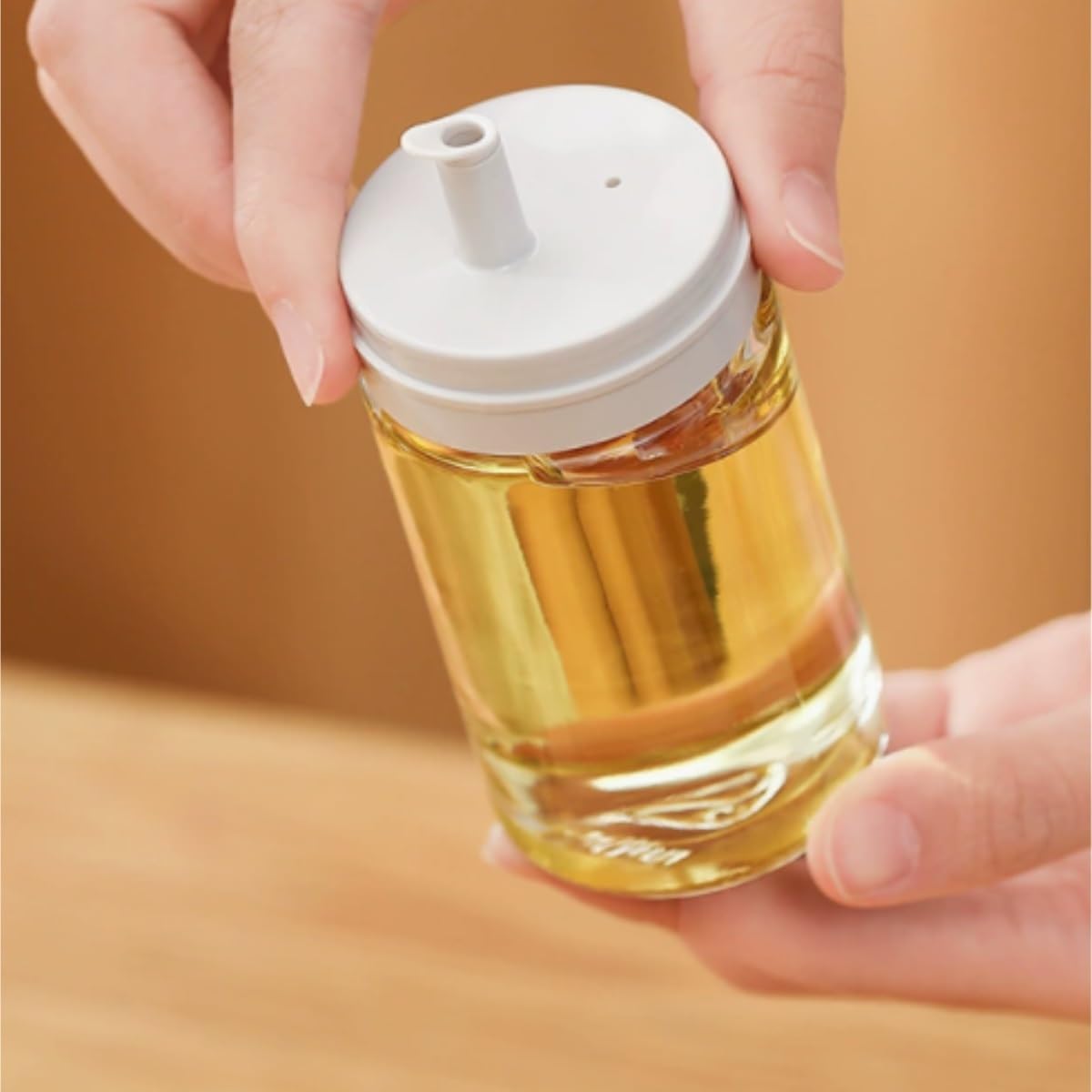 Dispenser per Salsa di Soia Bottiglia di Olio in Vetro da Cucina A Prova di Perdite, Bottiglia di Olio for Condimento con Aceto E Salsa di Soia, Set da 2 Pezzi Contenitore Dell'olio
