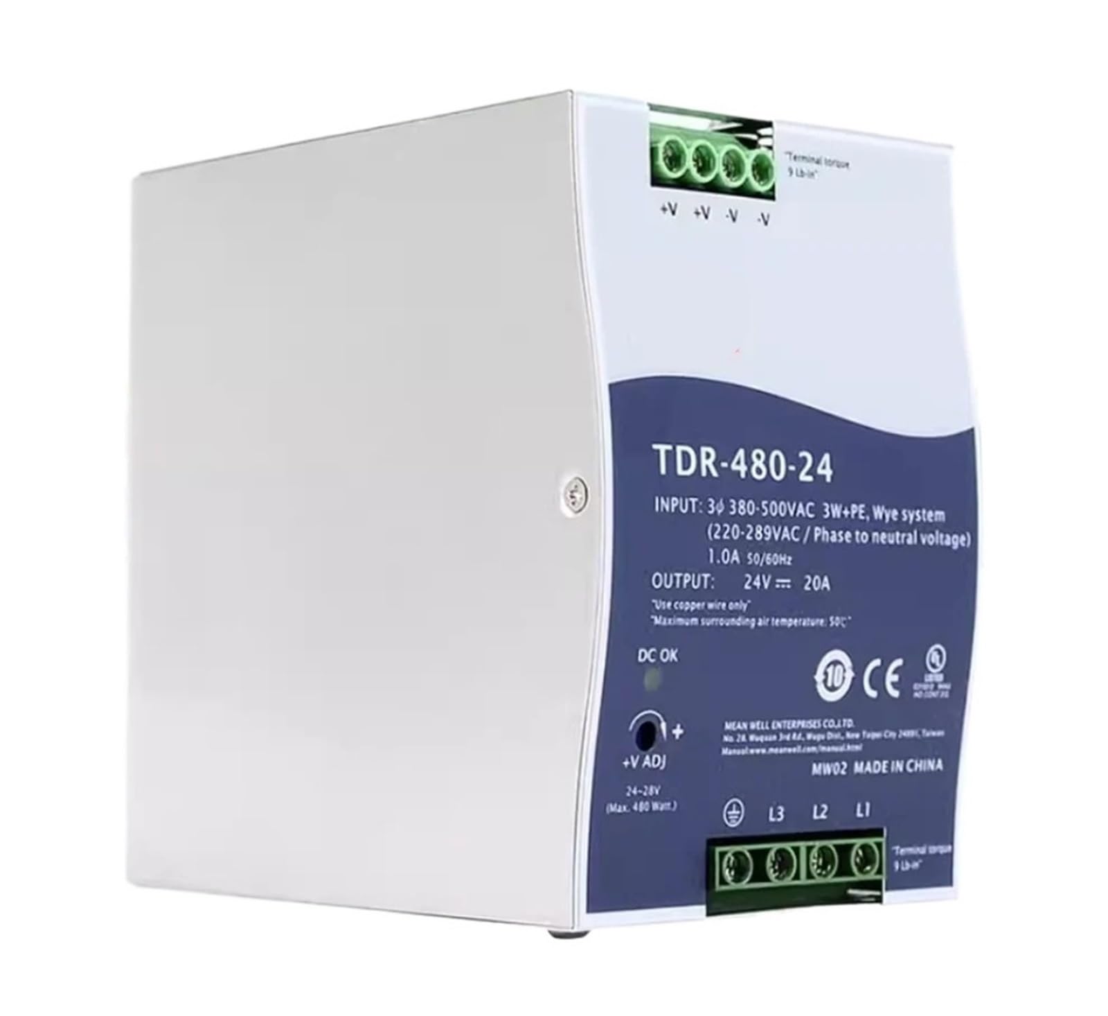 ZVQYSGIW TDR-480 480W Three Phase Industrial Power Supply TDR-480-24 TDR-480-48(TDR-480-24)