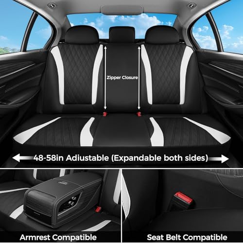Image of FLORICH Seat Covers, Car Seat Covers Full Set, Waterproof Leather Car Seat Protector, Front and Rear Seat Covers for Cars, Automotive Seat Covers Universal Fit for Most Cars Truck SUV