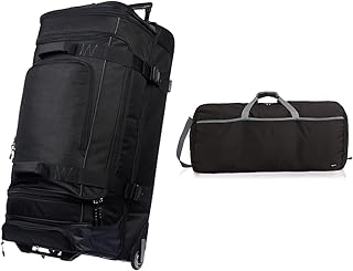 Amazon Basics Ripstop Wheeled Duffel, 35" & Seesack/Reisetasche, groß, 98 l, Schwarz
