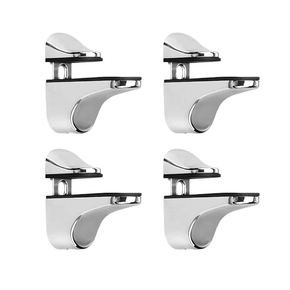 Glass Clamps 4PCS Glass Clamp Zinc Alloy Adjustable Brackets Metal Shelf Holder Bracket Support Home Improvement Hardware