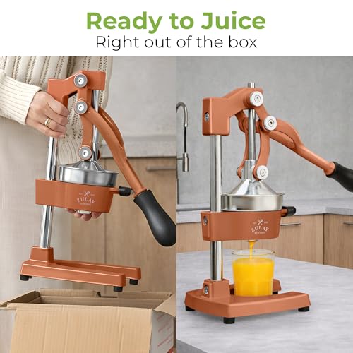 Image of Zulay Kitchen Cast Iron Juicer - Heavy Duty Manual Juicer with Detachable Strainers for Easy Cleaning, Orange Juice Press for Citrus Fruits, Perfect for Bartenders, Juice Lovers & Health Enthusiasts