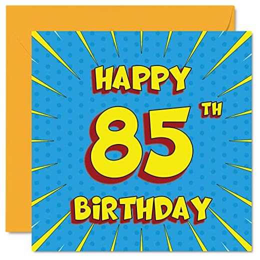 Divertidas tarjetas de 85 cumpleaños para hombres y mujeres, libro de cómics, tarjeta de feliz cumpleaños para abuelo, abuela, niñera, papá, 145 mmx145 mm, tarjeta de felicitación de 85 cumpleaños
